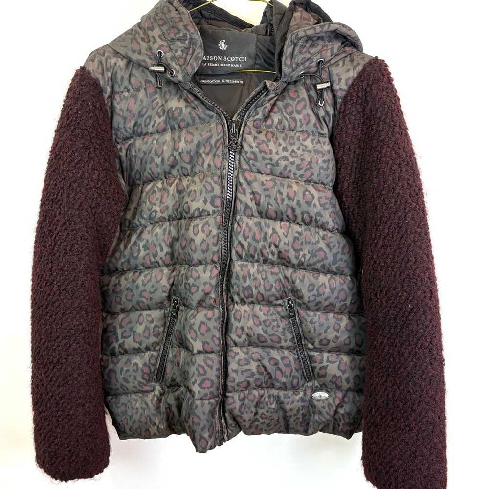 Maison Scotch down jacket / wool sleeves size 2